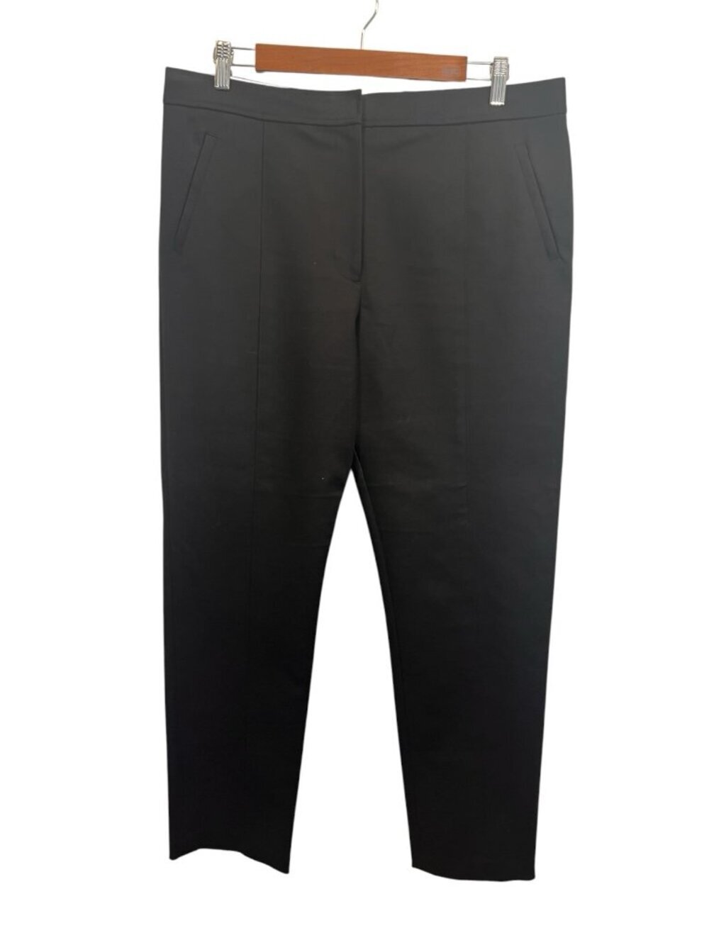 Tory Burch Black Tailored Dress Pants Size 14 Straight Leg Cotton Blend Career